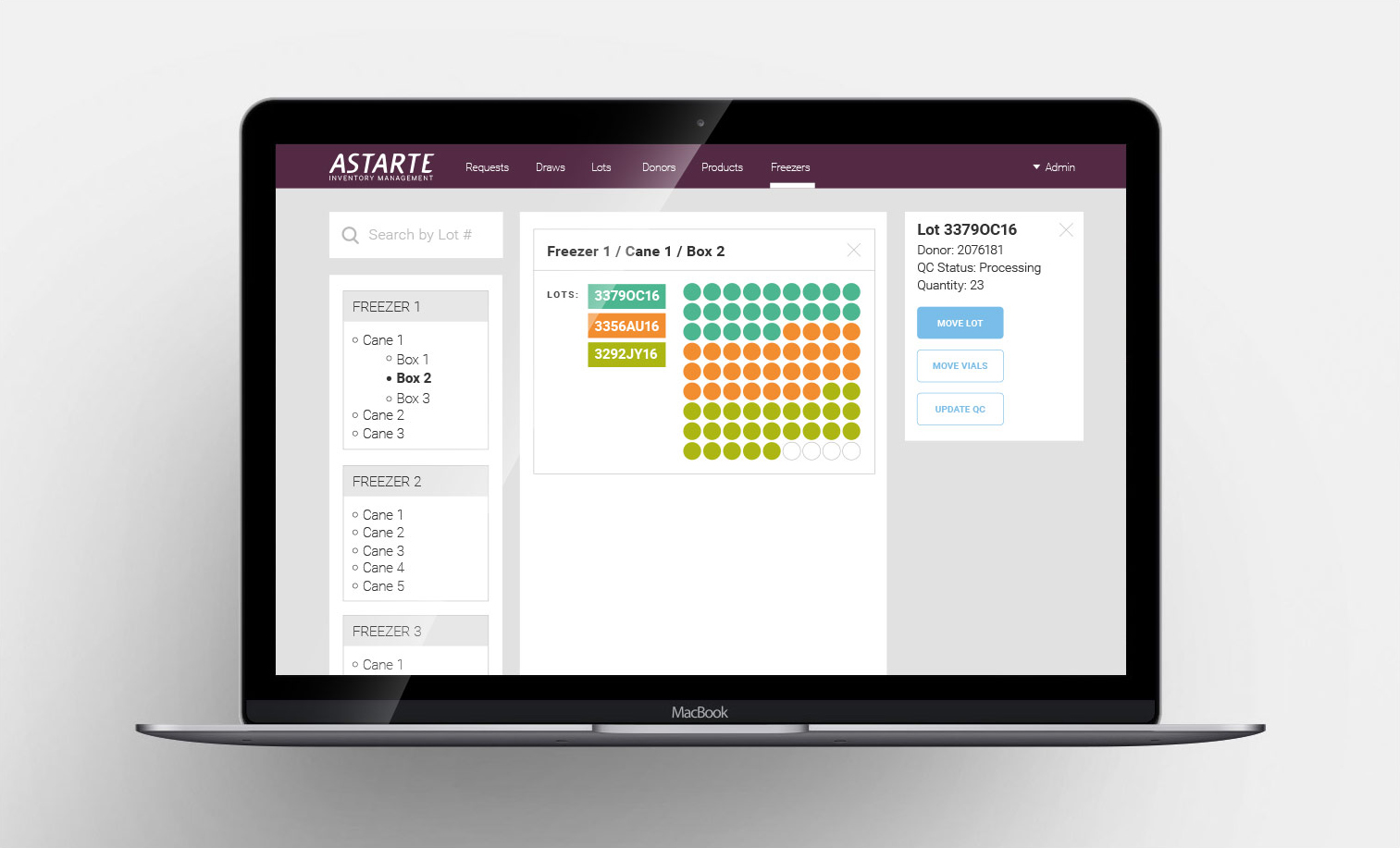 Laptop showing page from Astarte web app.