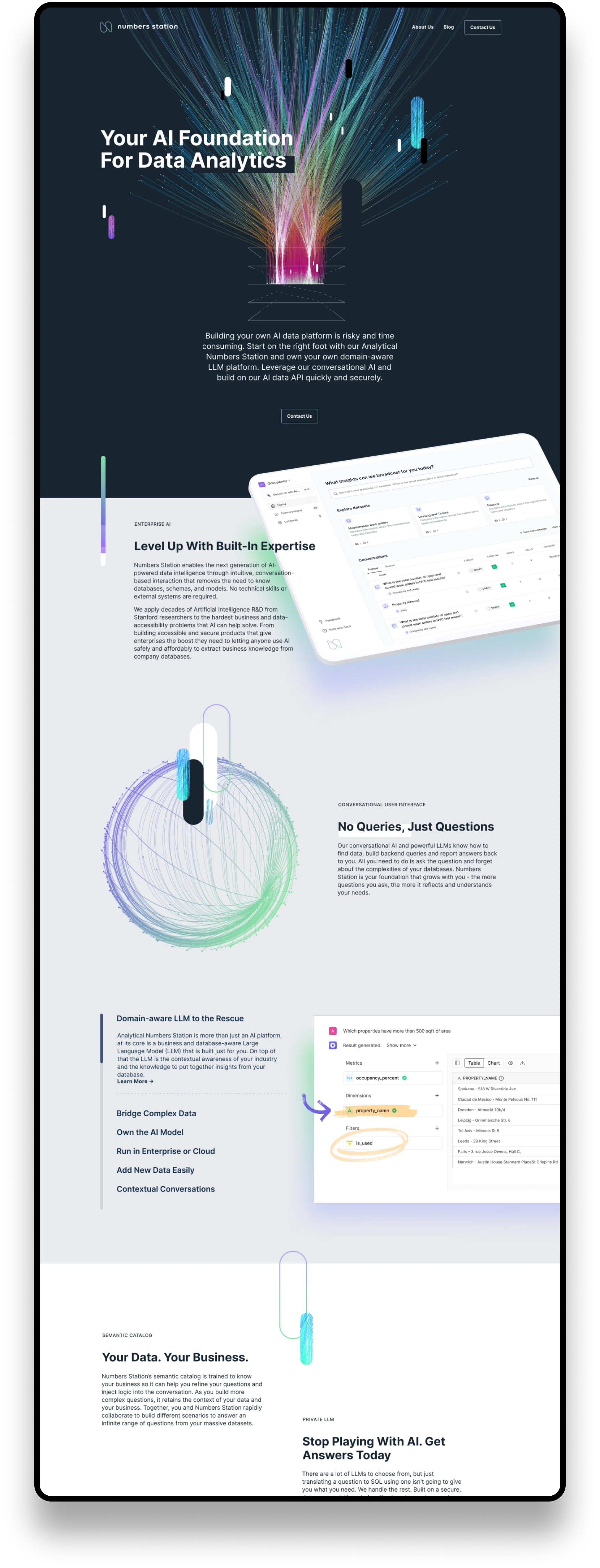 High Seas worked closely with Numbers Station to develop a website that reflects their advanced systems