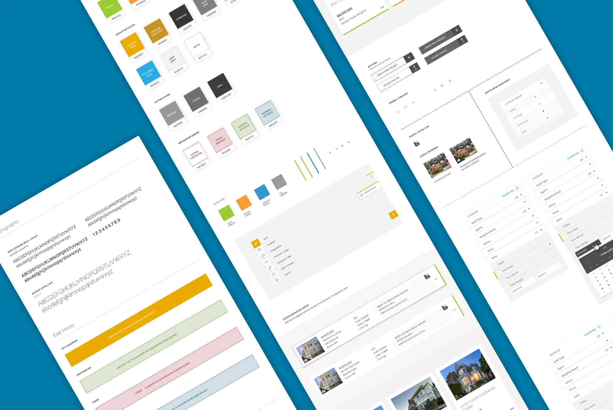 Mosaic layout of the DASH Operational real-estate web app design system.