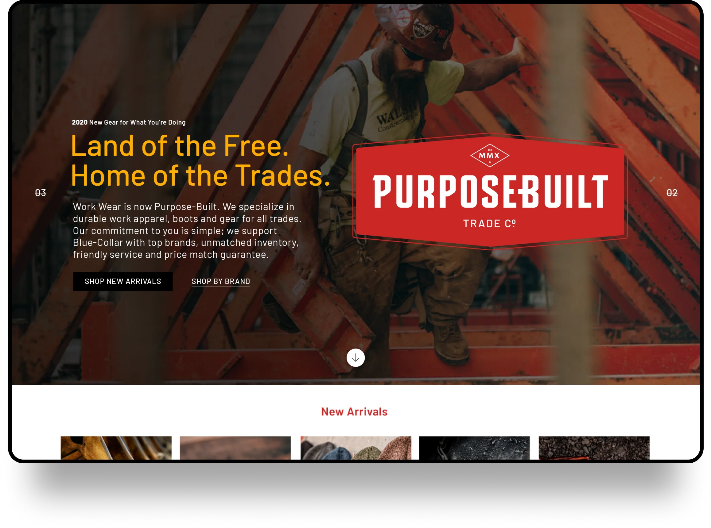 High Seas assisted in the rebranding of the Purpose Built website